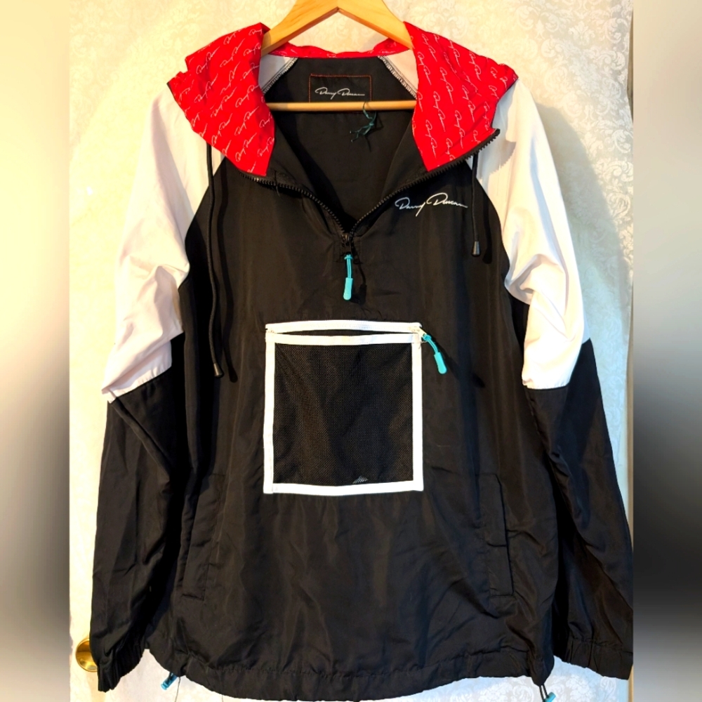 Danny Duncan Black &  Red Windbreaker Jacket Sz. Medium‎